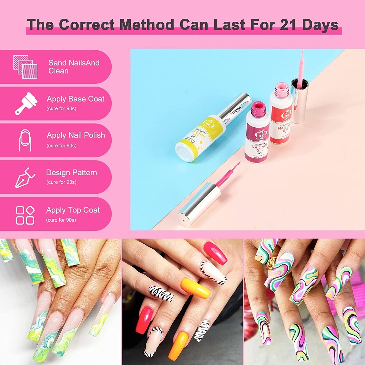 Thumbnail 6 de GOICC Ensemble de Vernis à Ongles Gel Art – Kit 12 couleurs avec pinceau fin