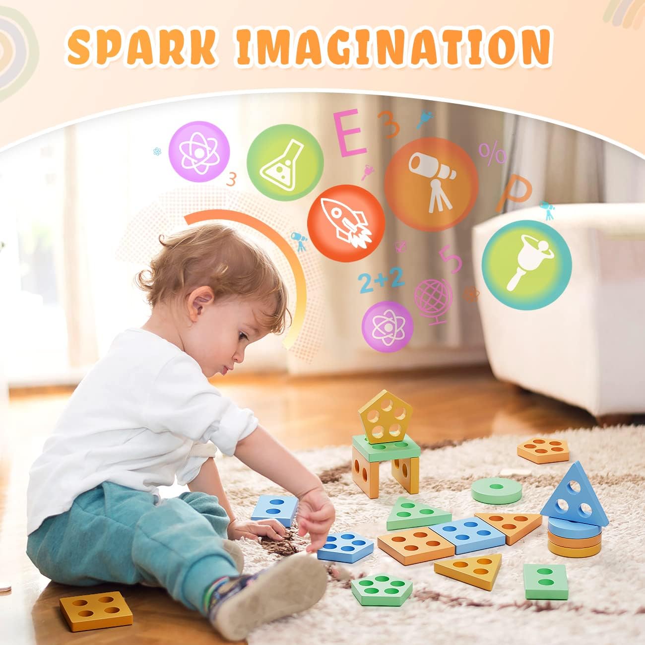 Thumbnail 4 de KmmiFF Wooden Shape Sorter Montessori Toy for 1–3 Years 🎲
