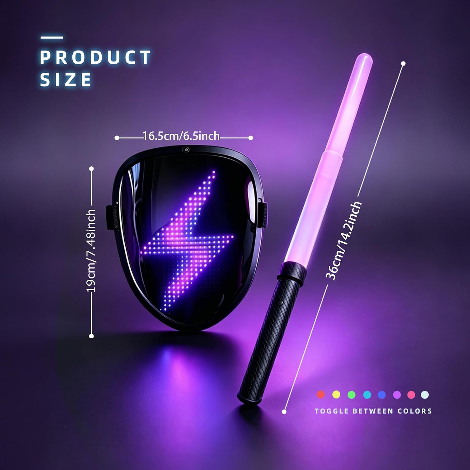Detalle de JDBMAOYE LED Mask and Wand Set with 70 Patterns