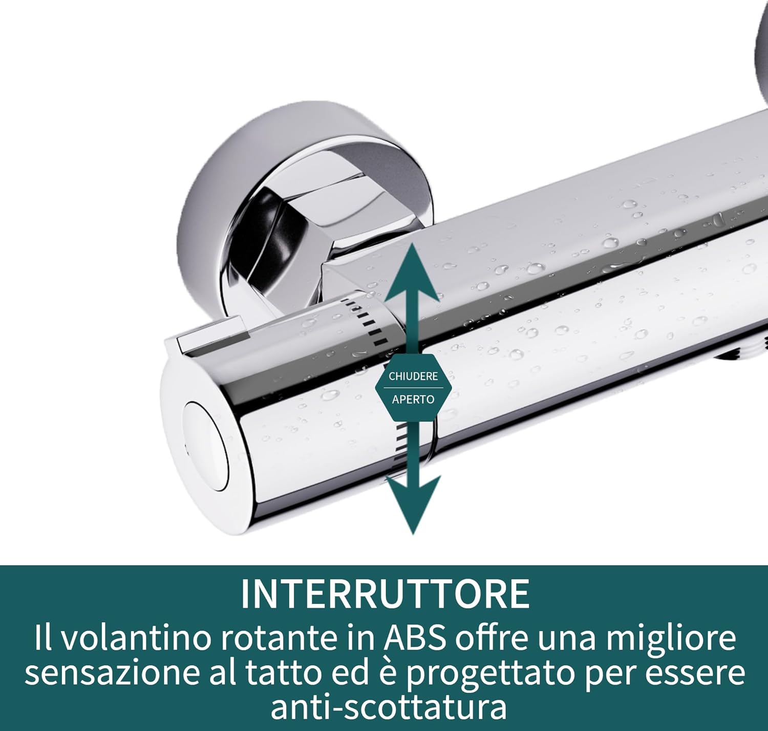 Thumbnail 4 de MORADO Miscelatore Doccia Termostatico in Ottone Cromato: controllo costante della temperatura e risparmio idrico