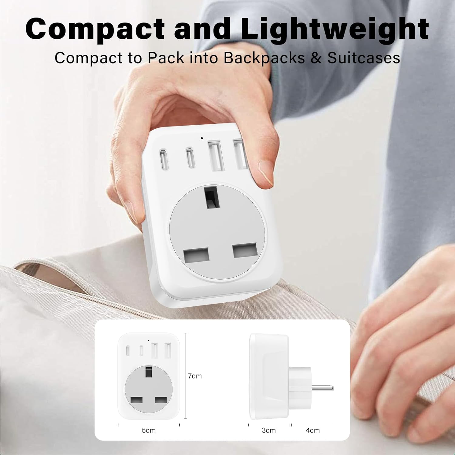 Thumbnail 5 de grestar UK to Europe travel plug adapter 5 in 1