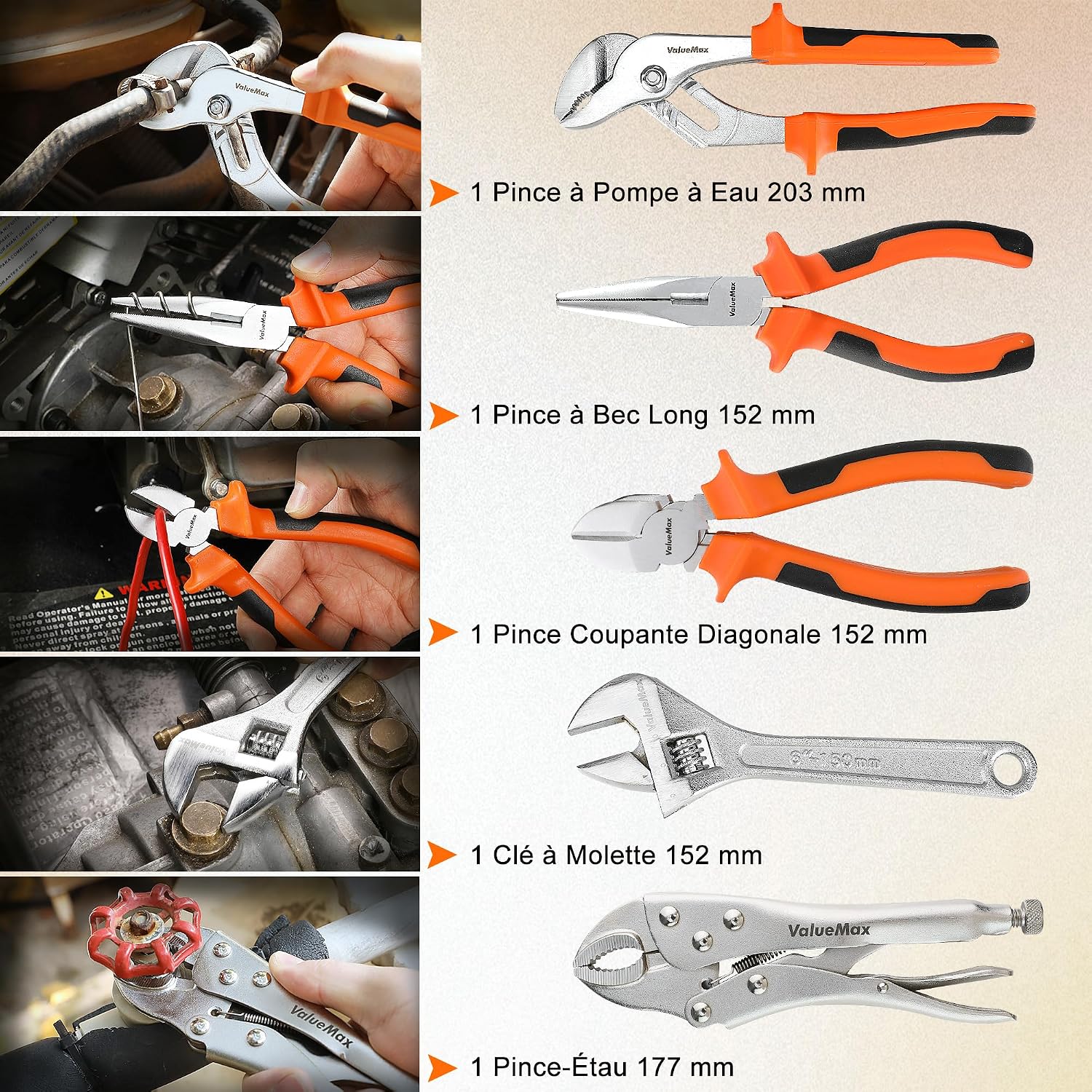 Thumbnail 2 de ValueMax Kit d'Outils 219 Pièces avec Sac Durable — Ensemble complet pour bricolage, réparation et entretien