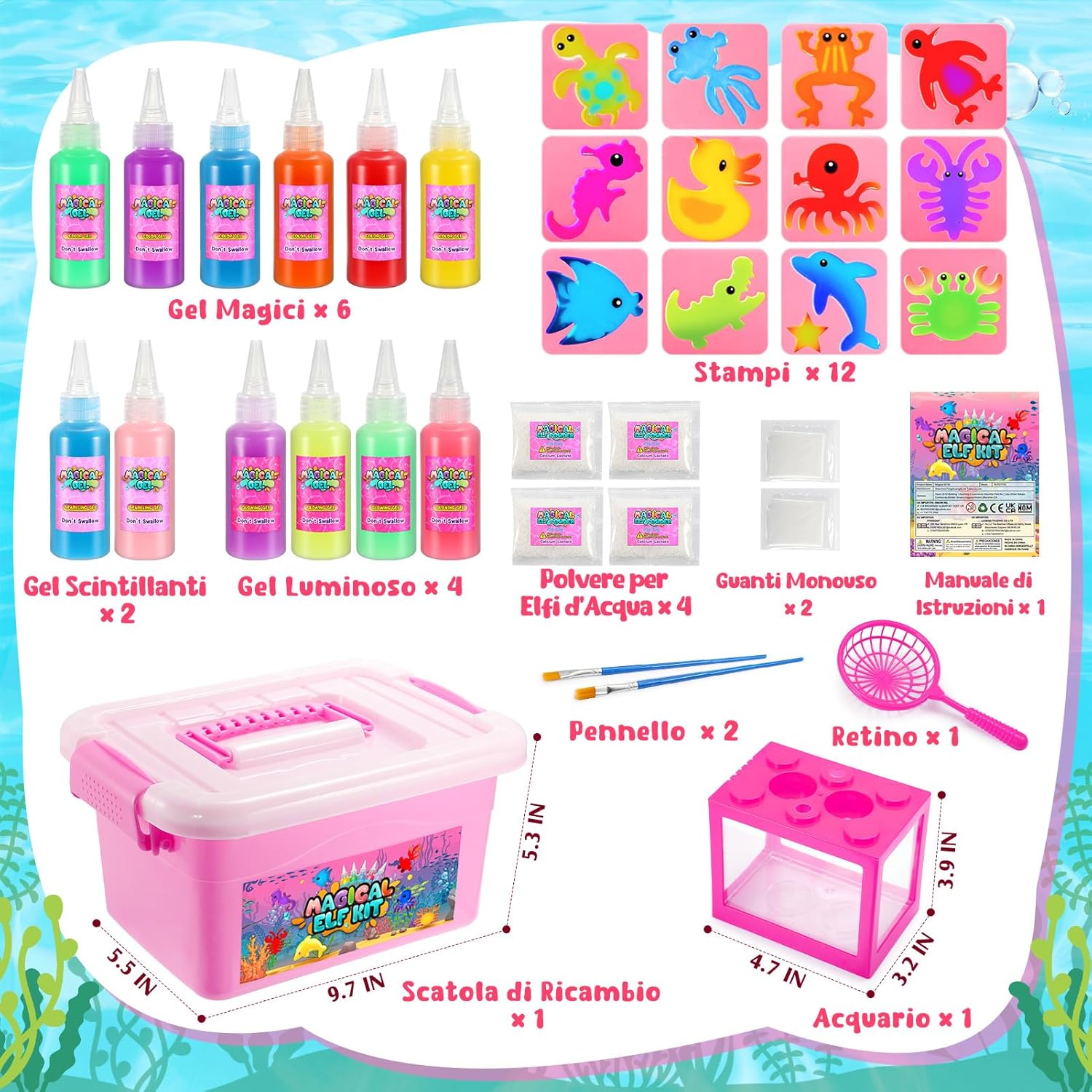 Thumbnail 4 de Kit Gel Acqua per Bambini “Magic Jelly Set” con 12 stampi e gel colorati (4-10 anni)