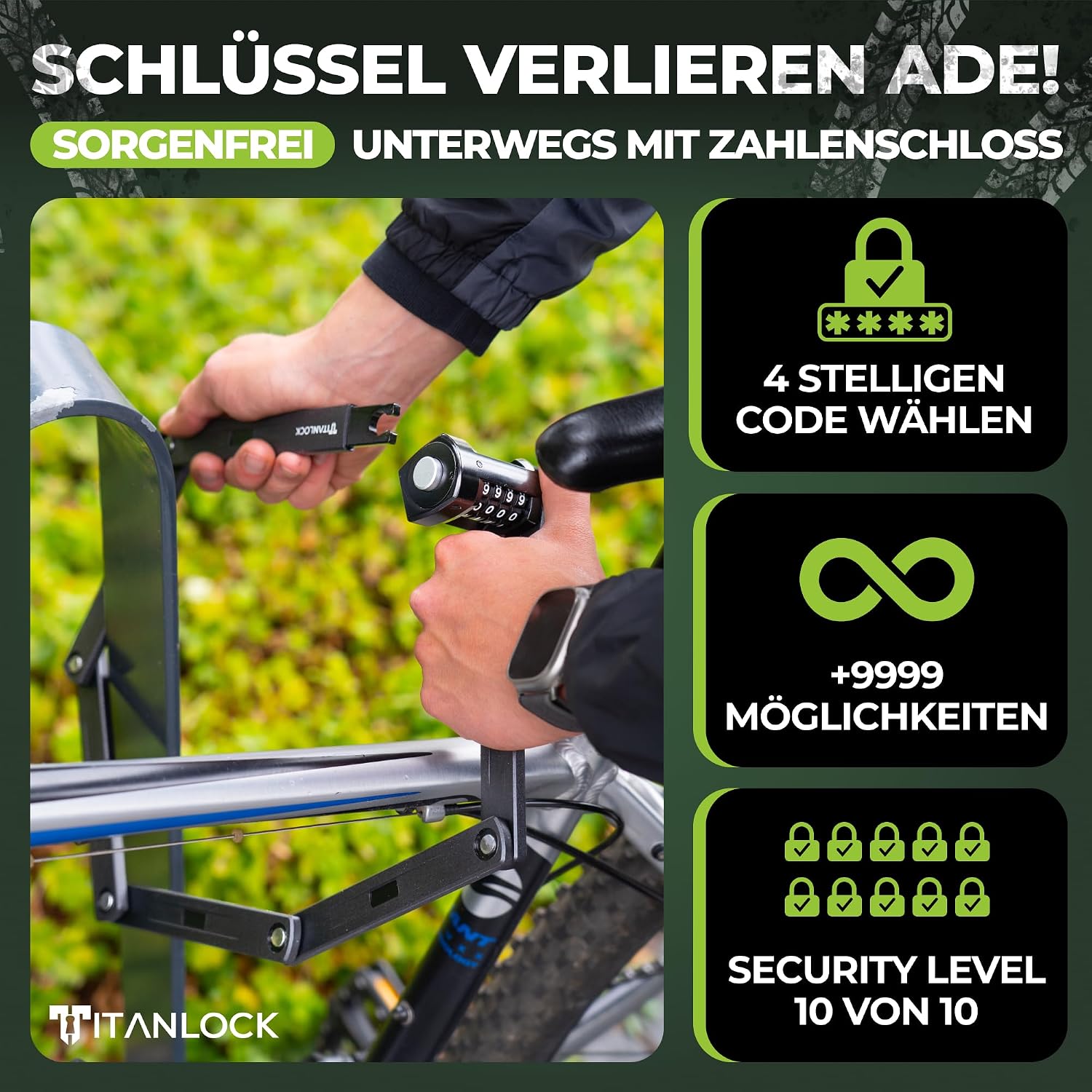 Detalle 2 de Titanlock Faltschloss mit Zahlencode 10/10
