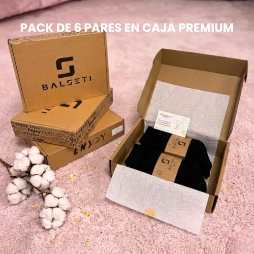 Detalle de Balseti Calcetines Lisos Bajos (pack 6) – 85% algodón, unisex talla M–2XL, Verde Oscuro