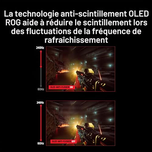 Detalle de ASUS ROG Strix OLED XG27AQDMES : Moniteur gaming QD-OLED 27 pouces à 240 Hz, cadre fluide et soin OLED intégré