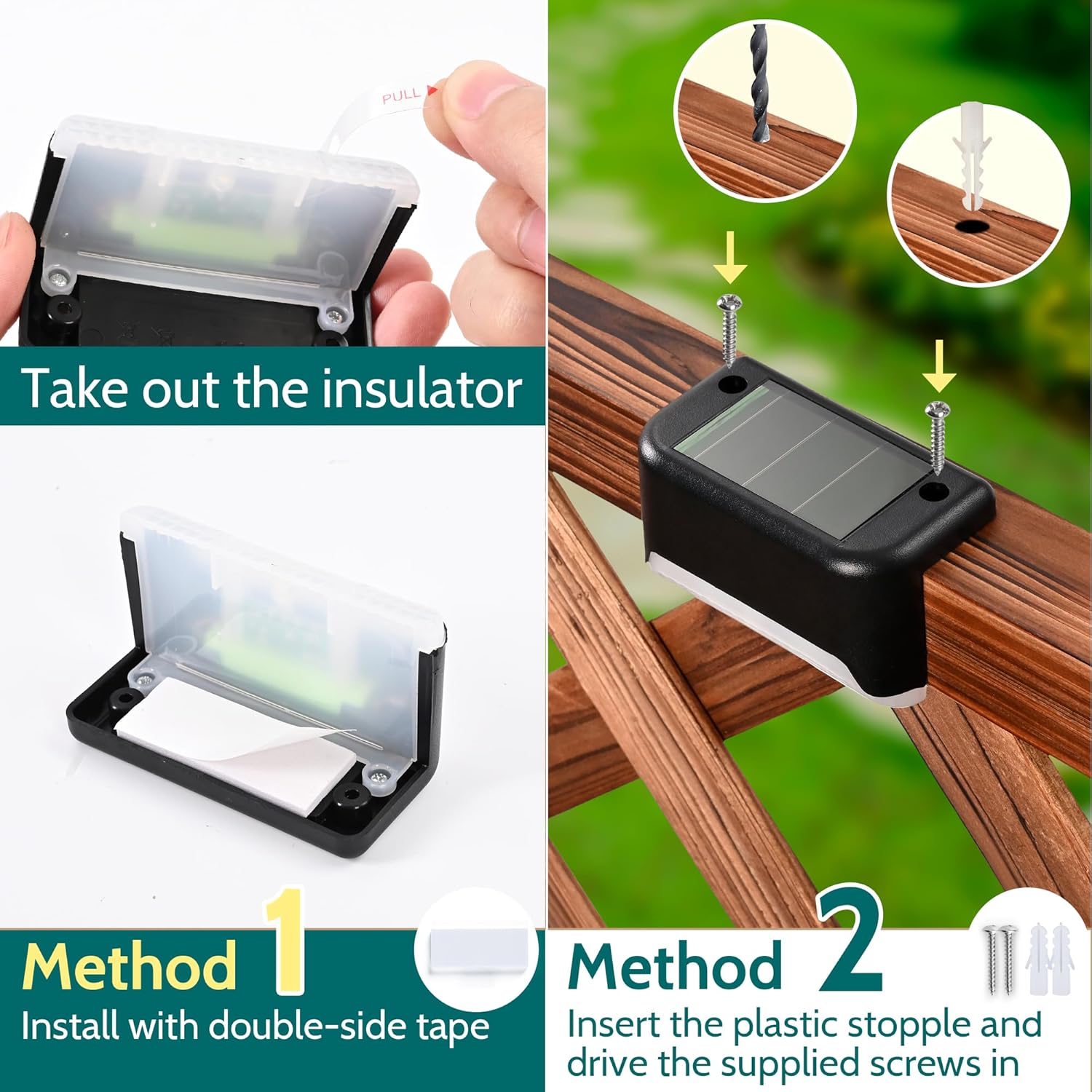Thumbnail 5 de Solpex Solar Deck Lights 8 Pack: Outdoor Solar Step Lights for Stairs, Fence, and Pathways