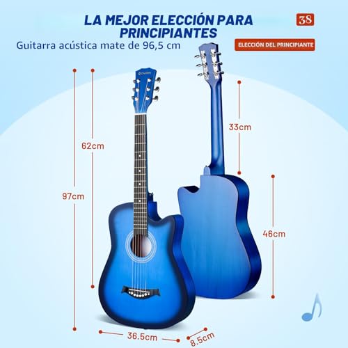 Detalle de CAHAYA Guitarra Acústica de 38 Pulgadas CY0354: kit completo para principiantes