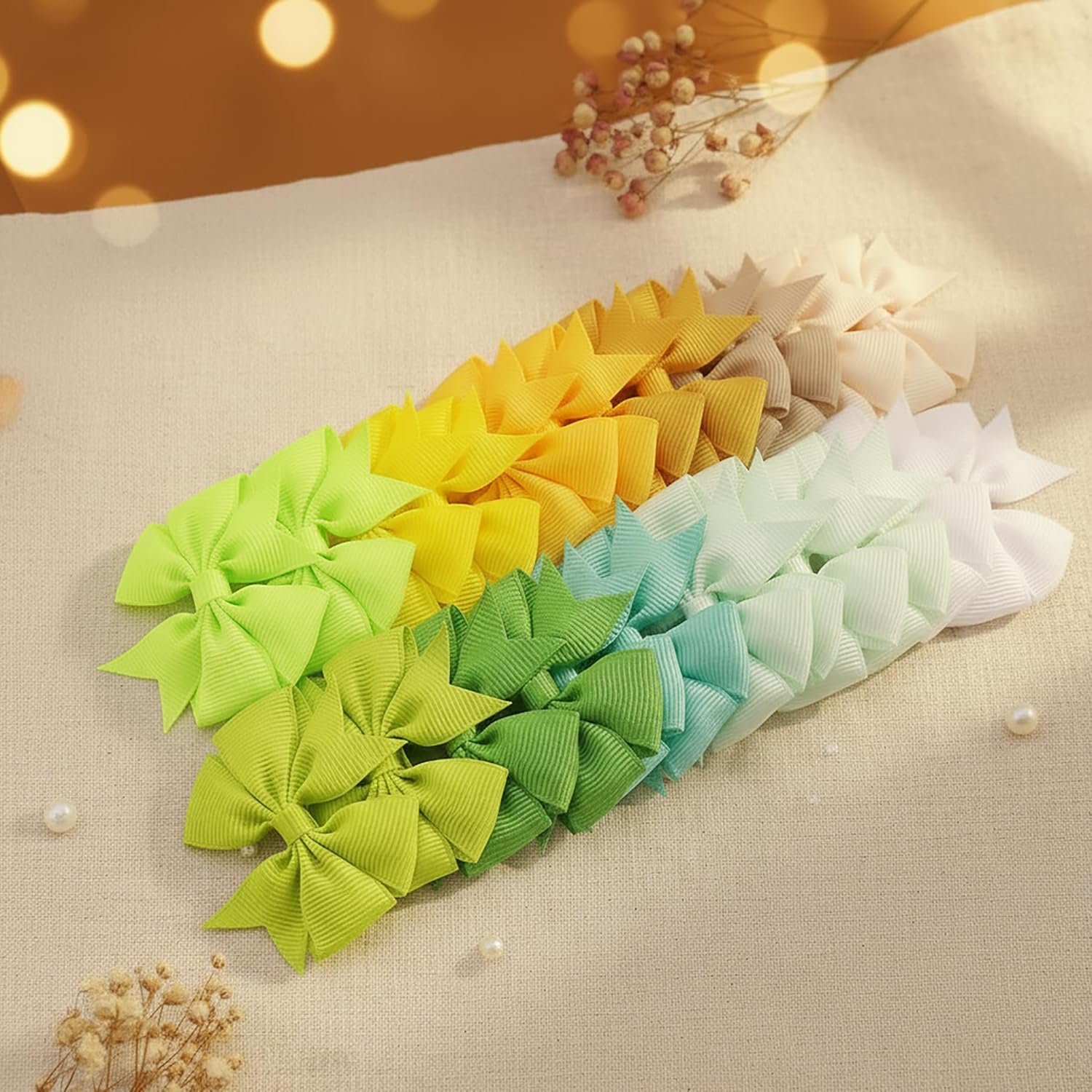 Detalle de 60Pcs Baby Hair Bows Clips: 2-Inch Fully Lined Clips for Infant & Toddler Girls (30 Pairs)