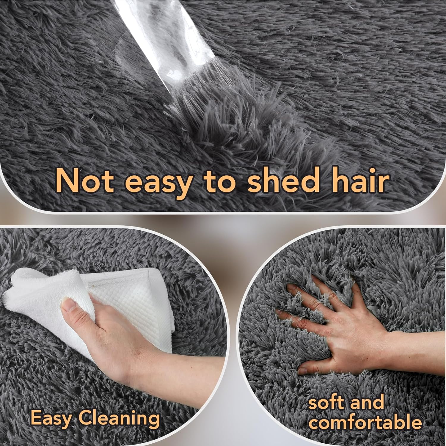 Thumbnail 6 de Topmaxcs Area Rug 10x14 Grey Shaggy