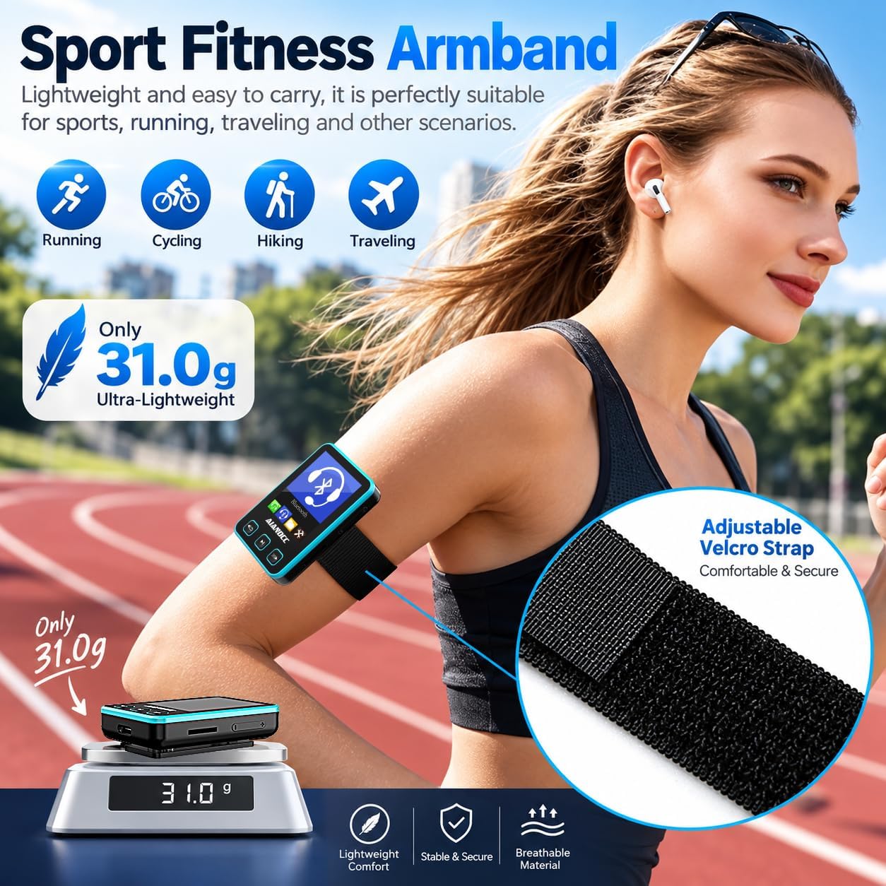 Thumbnail 2 de Aiandcc M8 MP3-speler met Bluetooth 5.3, sportclip en 32 GB opslag