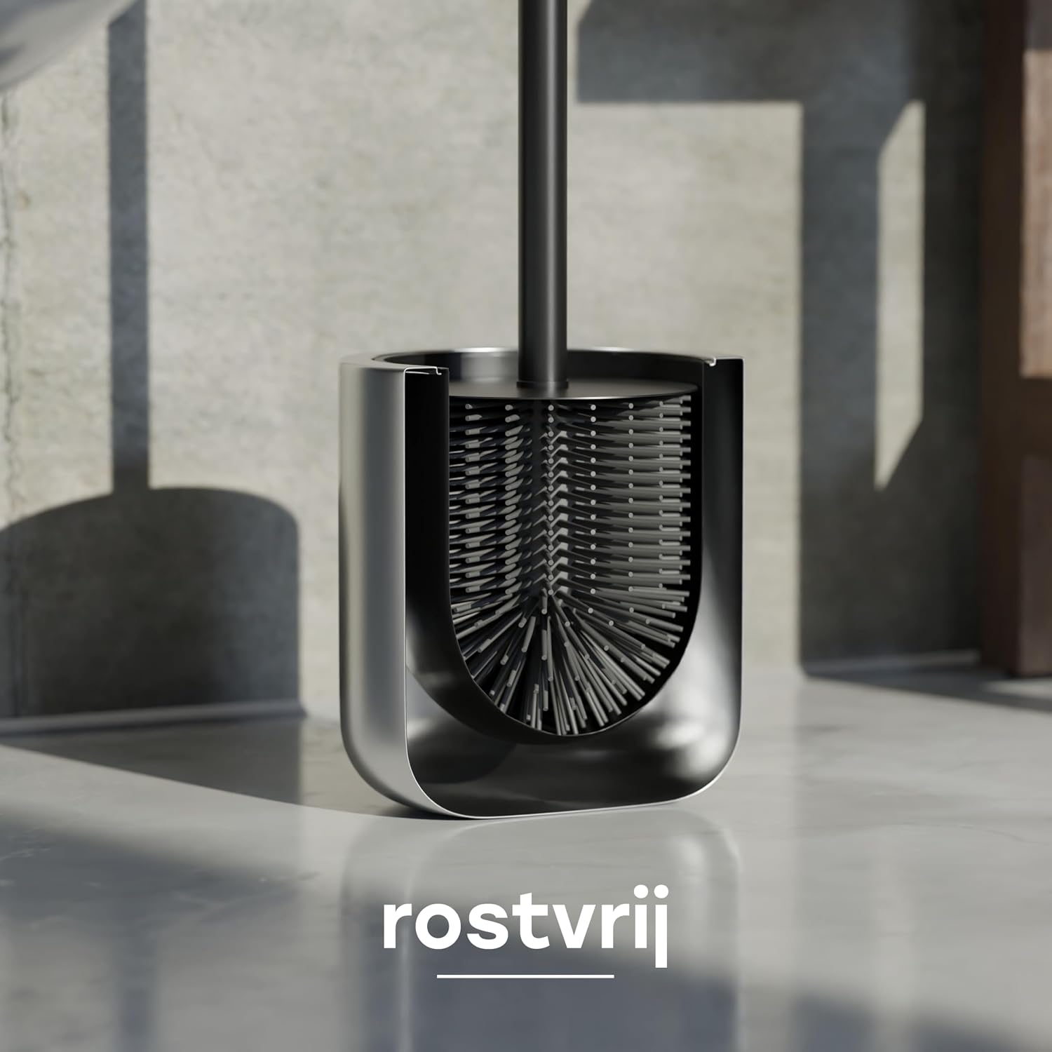 Detalle 2 de SAVEGA SAV16 toiletborstel van roestvrij staal en siliconen, zilver