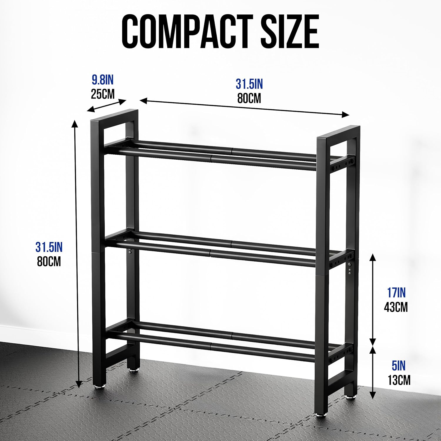 Thumbnail 6 de 3-Tier Dumbbell Rack for Home Gym — Adjustable, Space-Saving Weight Storage