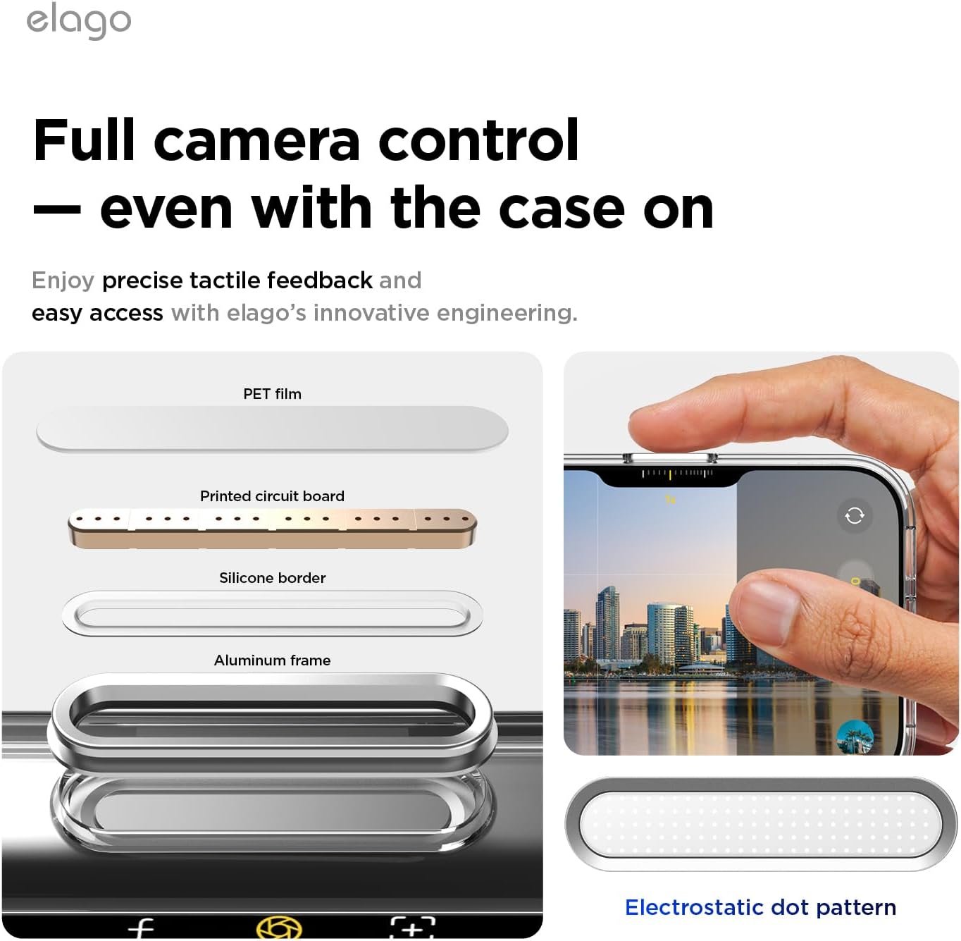 Detalle de elago Cover Magnetica Hybrid Trasparente per iPhone 17 Pro 6,3” – Compatibile MagSafe, antiurto