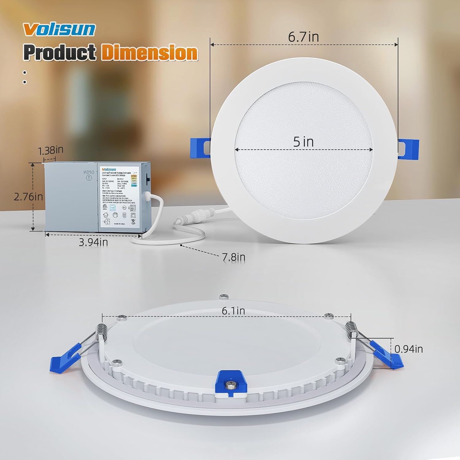 Thumbnail 3 de VOLISUN 24-Pack 6-Inch Recessed Lighting with Junction Box, 5CCT Selectable LED Downlights