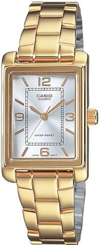 Detalle de Casio LTP-1234PG-7AEG — Montre bracelet pour femmes en acier doré, boîtier rectangulaire