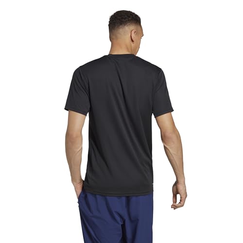 Detalle 2 de adidas Hombre Train Essentials Training Shirt, Negro/Blanco, talla L