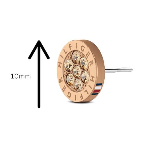 Thumbnail 1 de Tommy Hilfiger 2780567 Pendientes botón oro rosado con cristales 💍