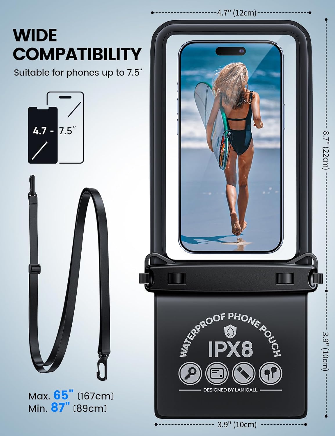 Thumbnail 5 de Lamicall IPX8 Waterproof Phone Pouch 7.5"