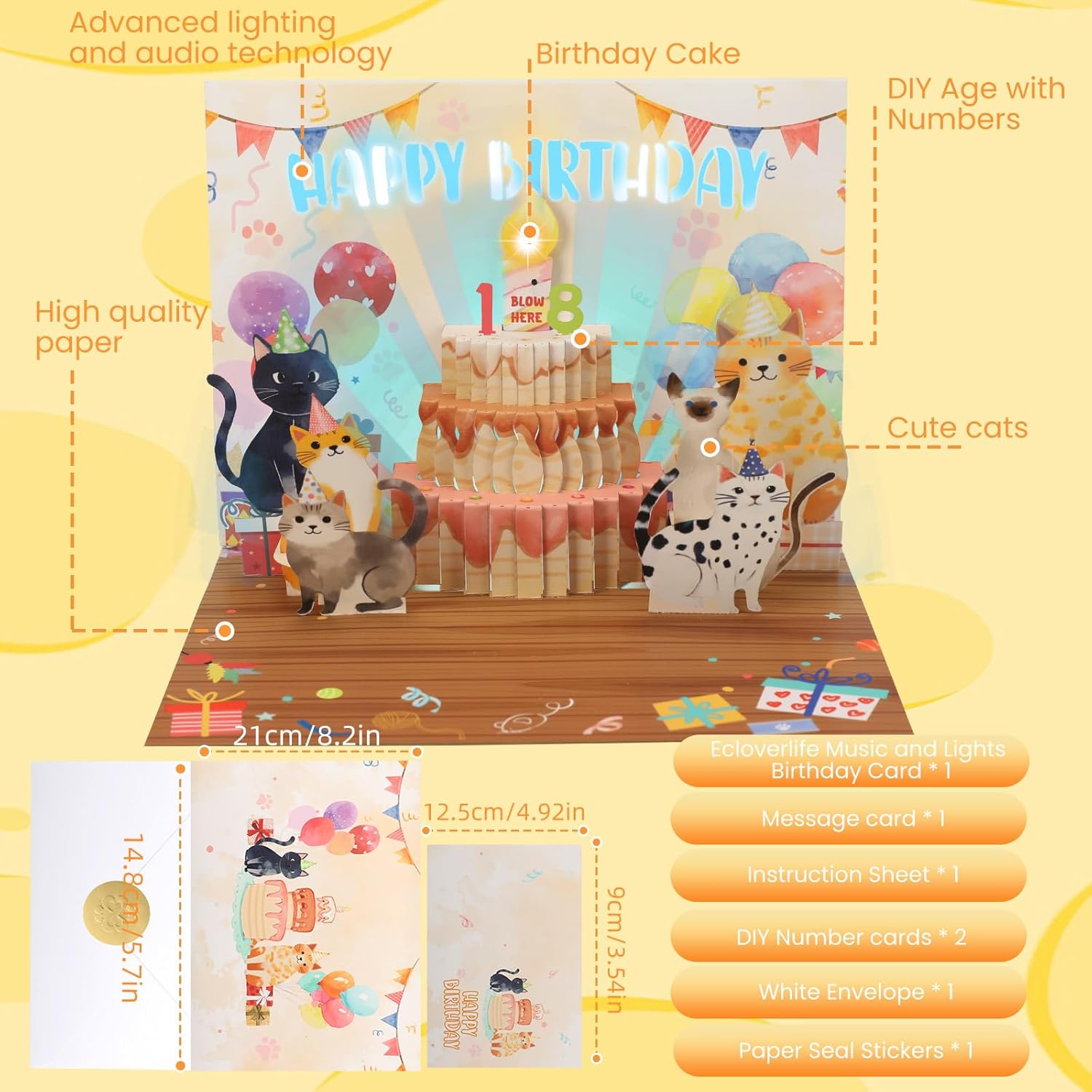 Thumbnail 6 de Musical Cat Pop Up Birthday Card