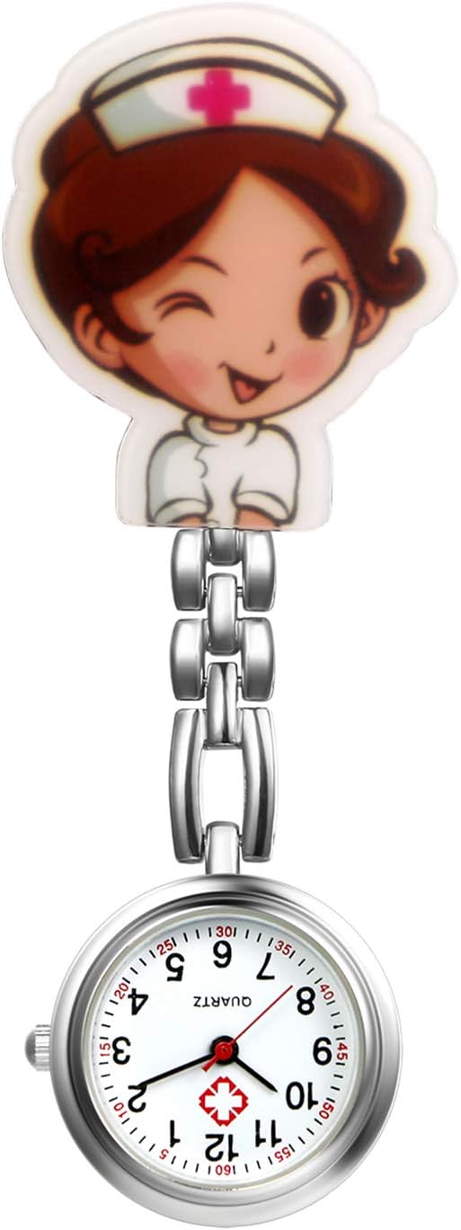 Avaner Krankenschwesteruhr Cartoon Taschenuhr mit Clip – präzise Quarz-Uhr für Klinikpersonal