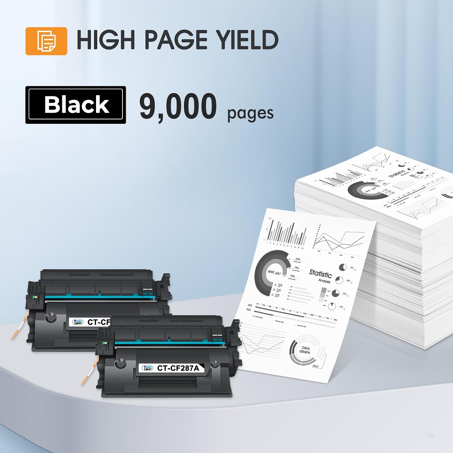Detalle de Cool Toner CF287A 87A Black Toner, 2-Pack, 9,000 Pages per Cartridge