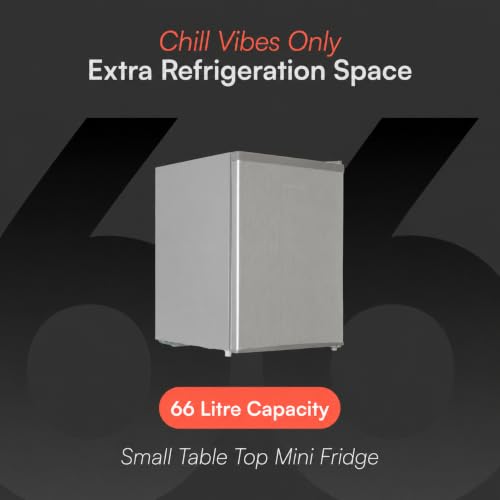 Detalle 2 de Cookology 67L Tabletop Mini Fridge - Adjustable Legs - Silver