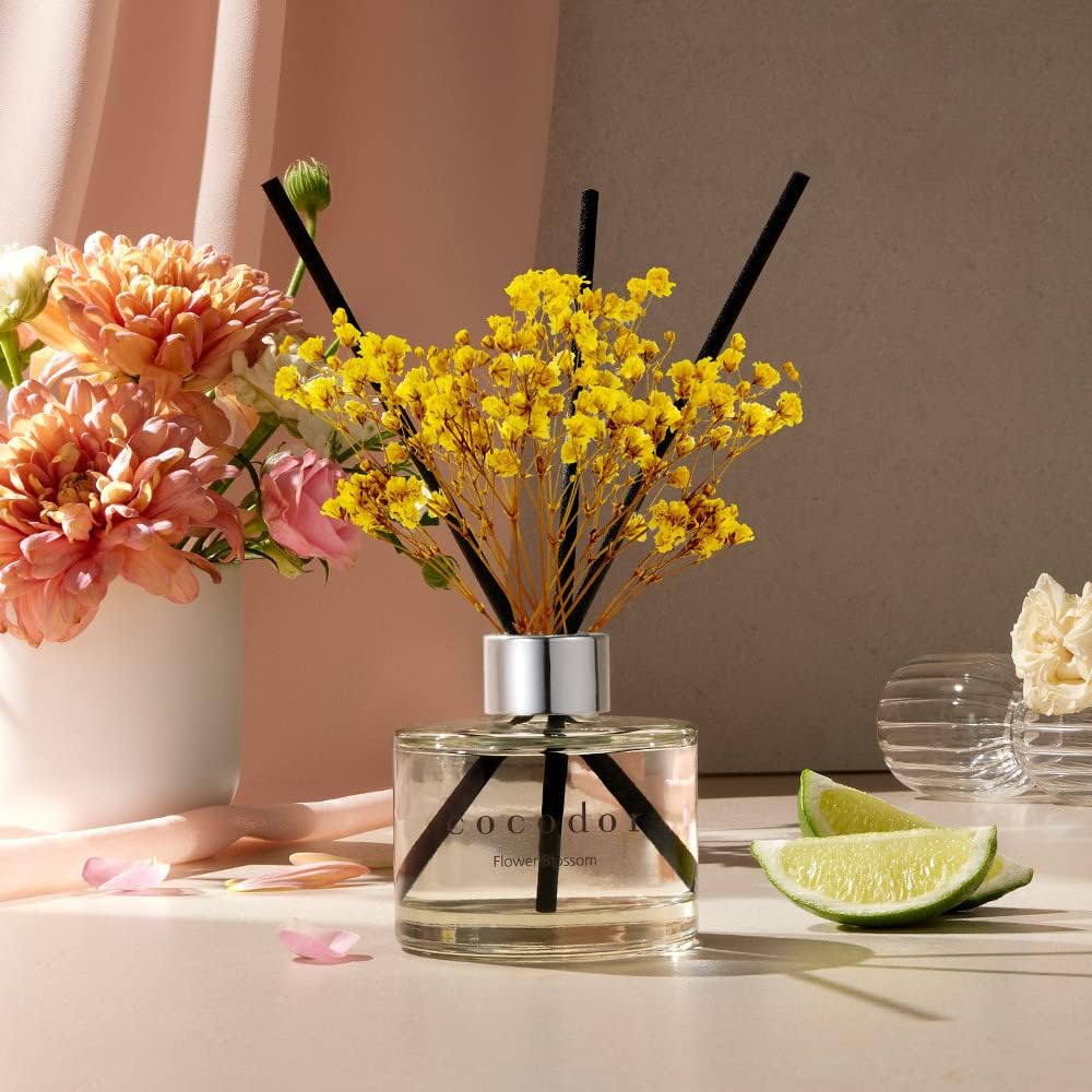 Detalle de Cocod'or PCOFL200WHEX Flower Reed Diffuser Set, 6.7 fl oz White Jasmine