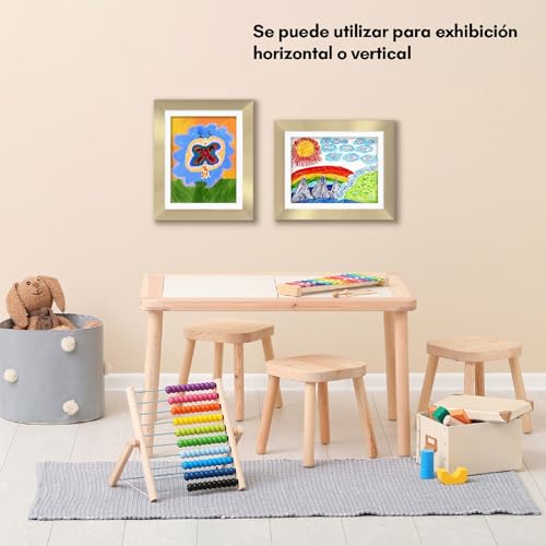 Detalle 2 de Americanflat A4 Marco Dorado para Arte Infantil - Pack 2 🖼