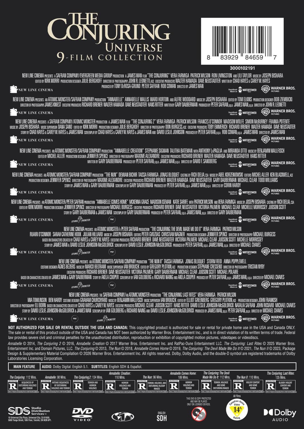 Detalle 1 de The Conjuring Universe 9-Film Collection on DVD