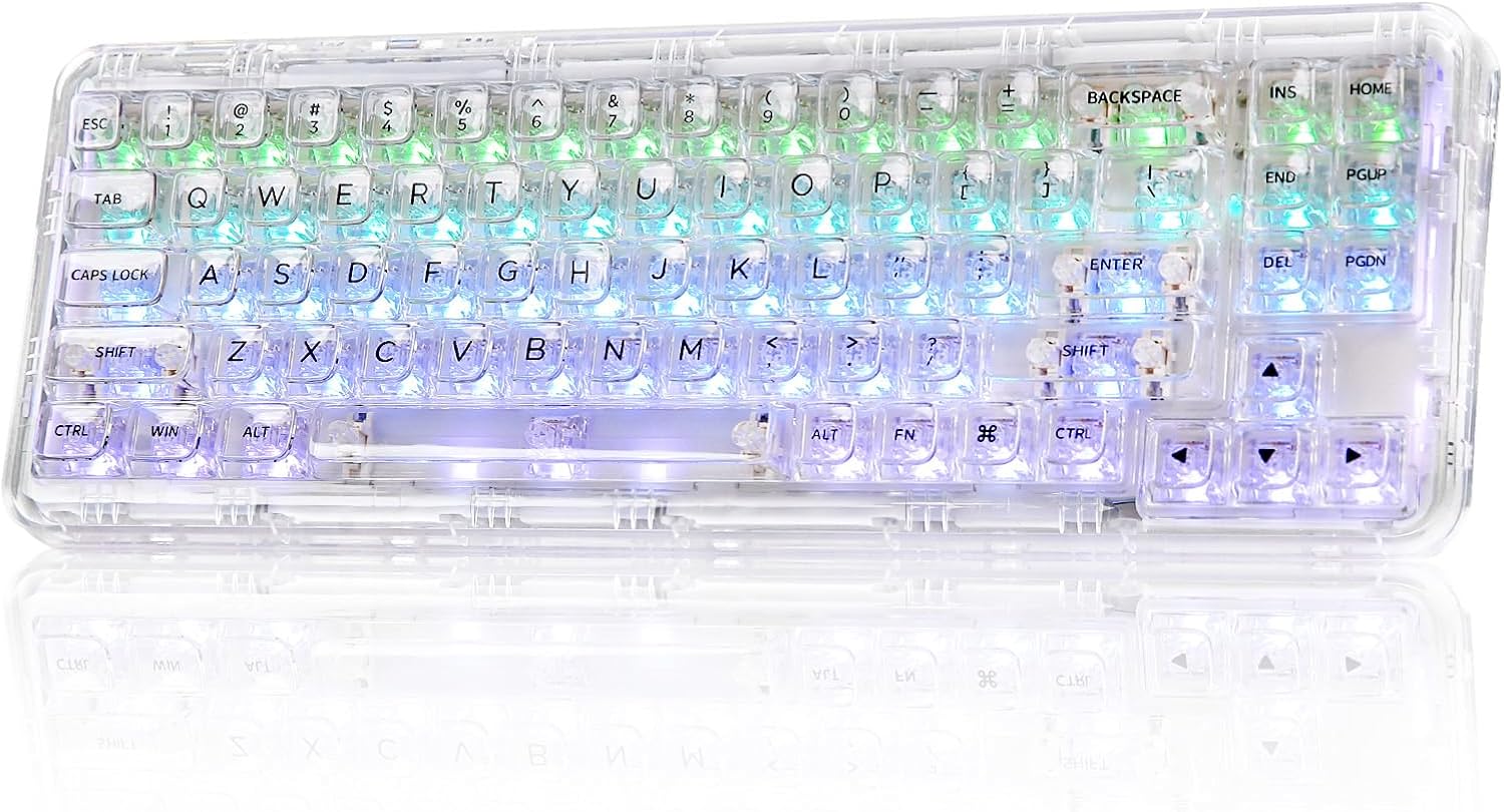 Detalle de YUNZII X71 Transparent Mechanical Keyboard with Clear Keycaps