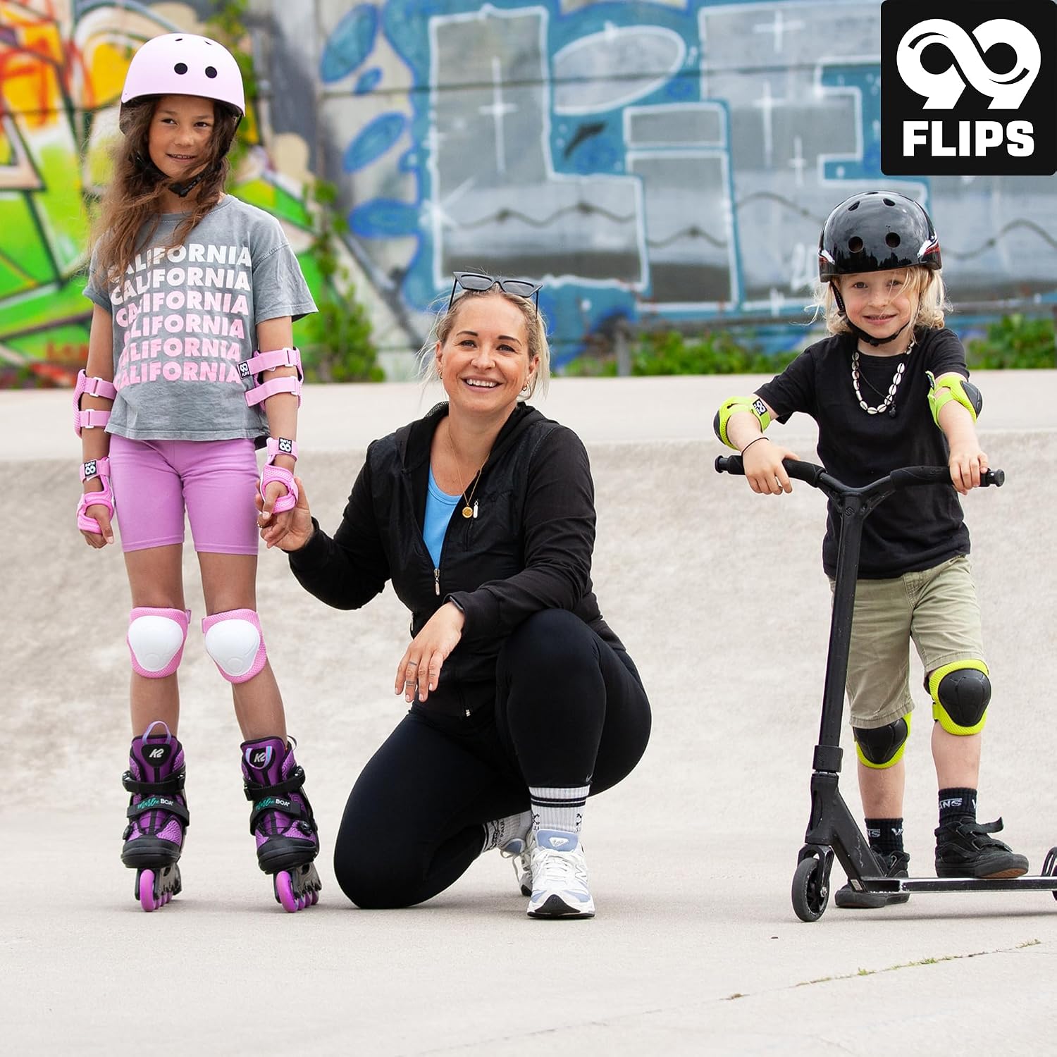 Thumbnail 6 de 99FLIPS Protezioni Skateboard Bambini – Set protezioni ginocchiere, gomitiere e polsiere per skateboard e pattini in linea