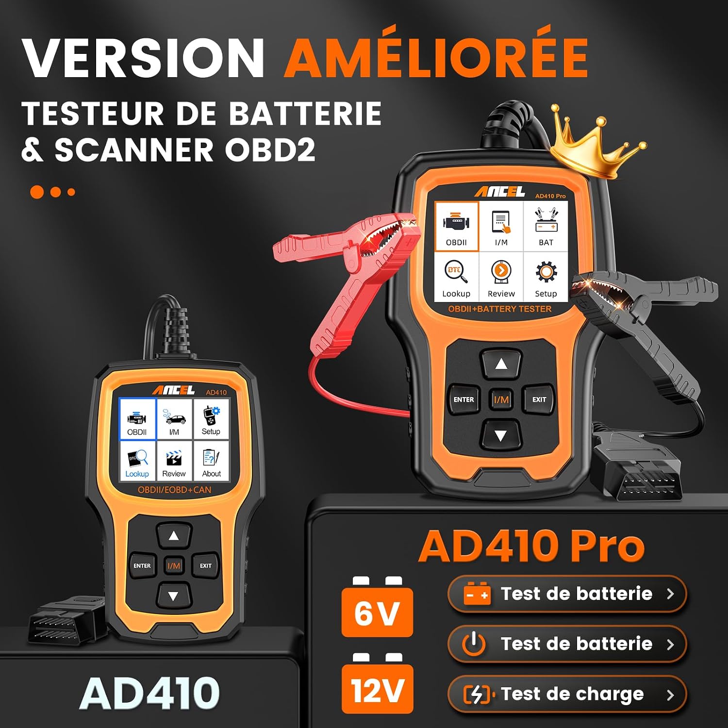 Detalle 2 de ANCEL AD410PLUS valise diagnostic OBD2 et testeur batterie 12V