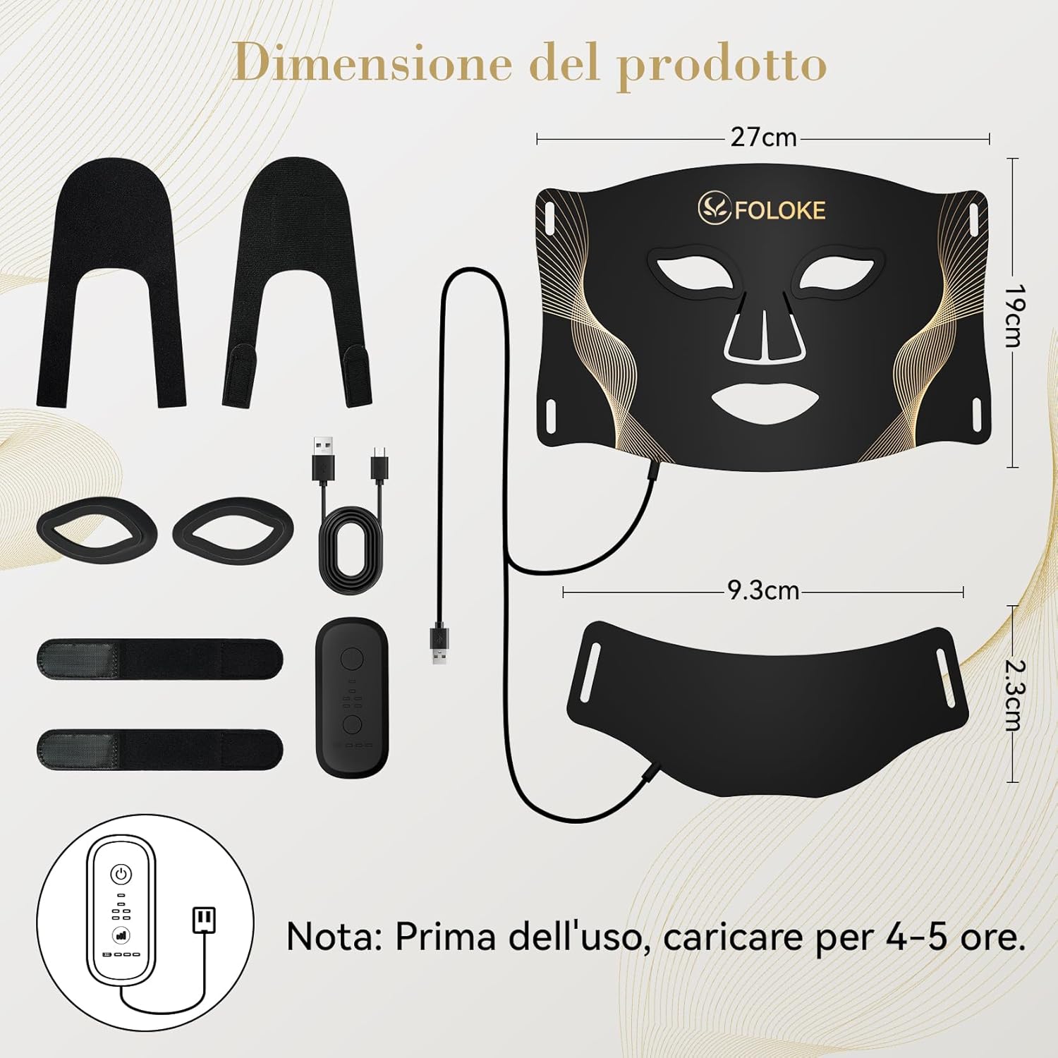 Detalle de FOLOKE Maschera di Terapia con Luce LED per la Cura della Pelle: rosa? rosso, per viso e collo