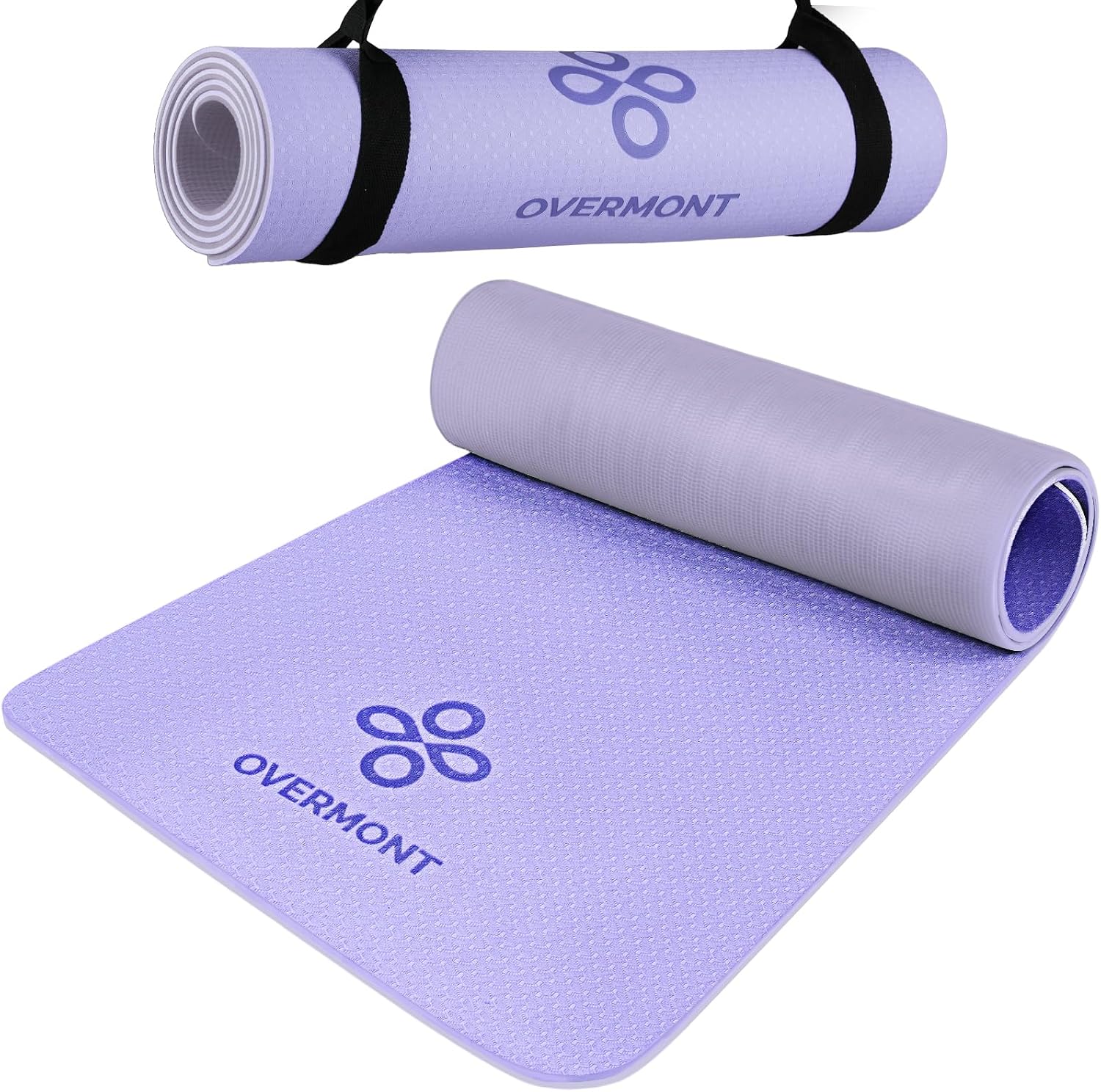 Detalle de OVERMONT TPE Yoga Mat, 72" x 24", 1/3-Inch Thick, Dual-Sided Grip
