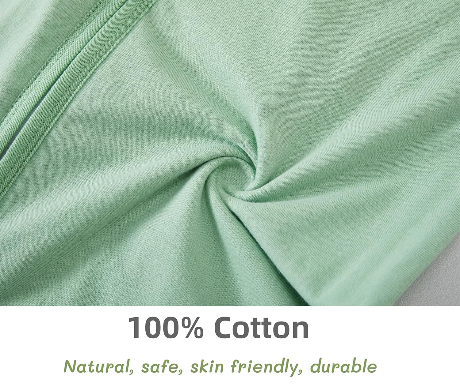 Thumbnail 5 de Chilsuessy Baby Schlafsack Sommer mit Füßen 0.5 Tog – 70–100 cm, 100% Baumwolle, Grün
