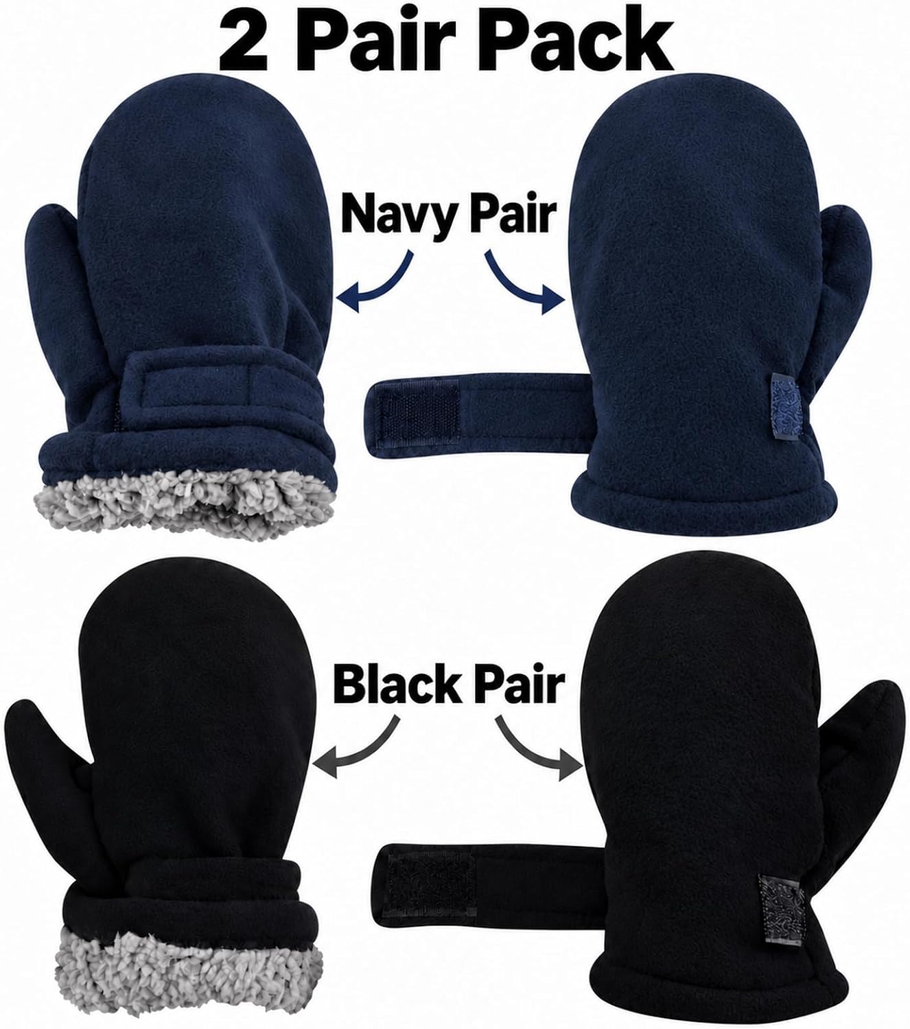 Detalle 2 de N'Ice Caps Baby Toddler Mittens 2 Pairs