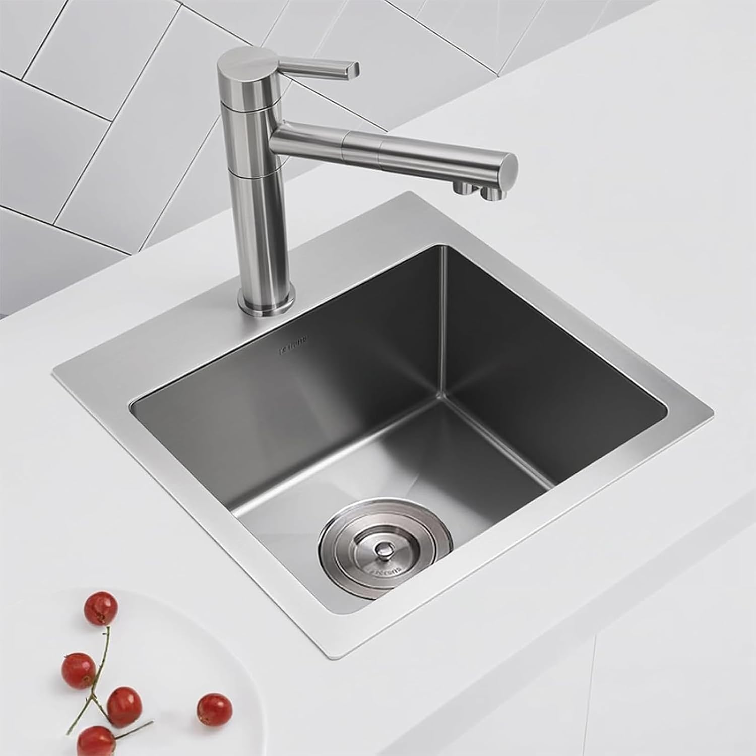 Thumbnail 4 de KINGO HOME KH-YJS1515S 15-Inch Drop-In Bar Sink, 16-Gauge Stainless Steel
