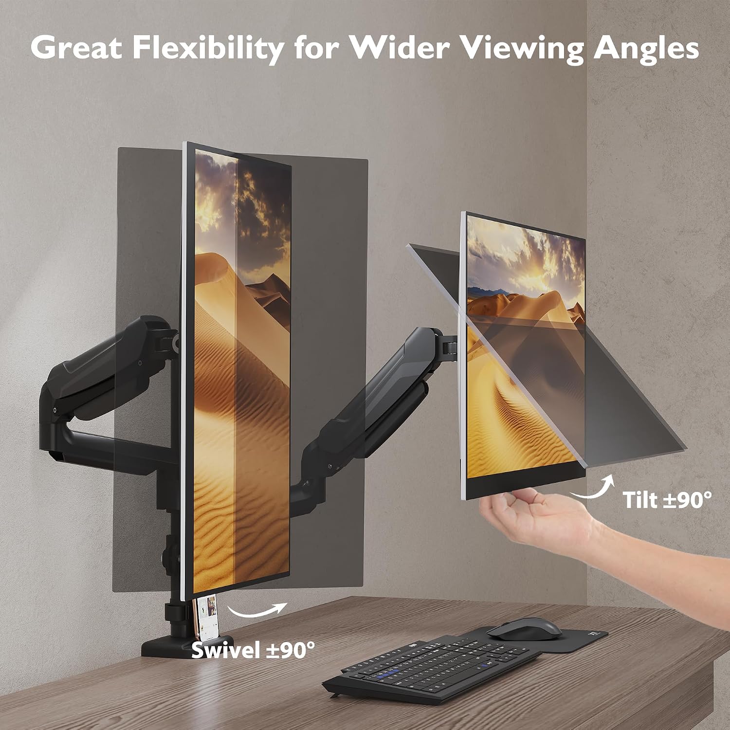 Thumbnail 5 de BONTEC Monitor Halterung für 2 Monitore 13–32 Zoll