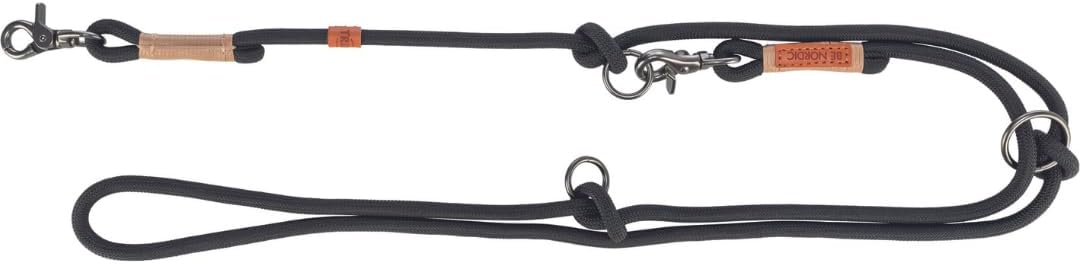 Detalle de TRIXIE Guinzaglio BE NORDIC V-Linea L–XL, 2,00 m Ø 13 mm, nero/sabbia – stile nordico per cani grandi