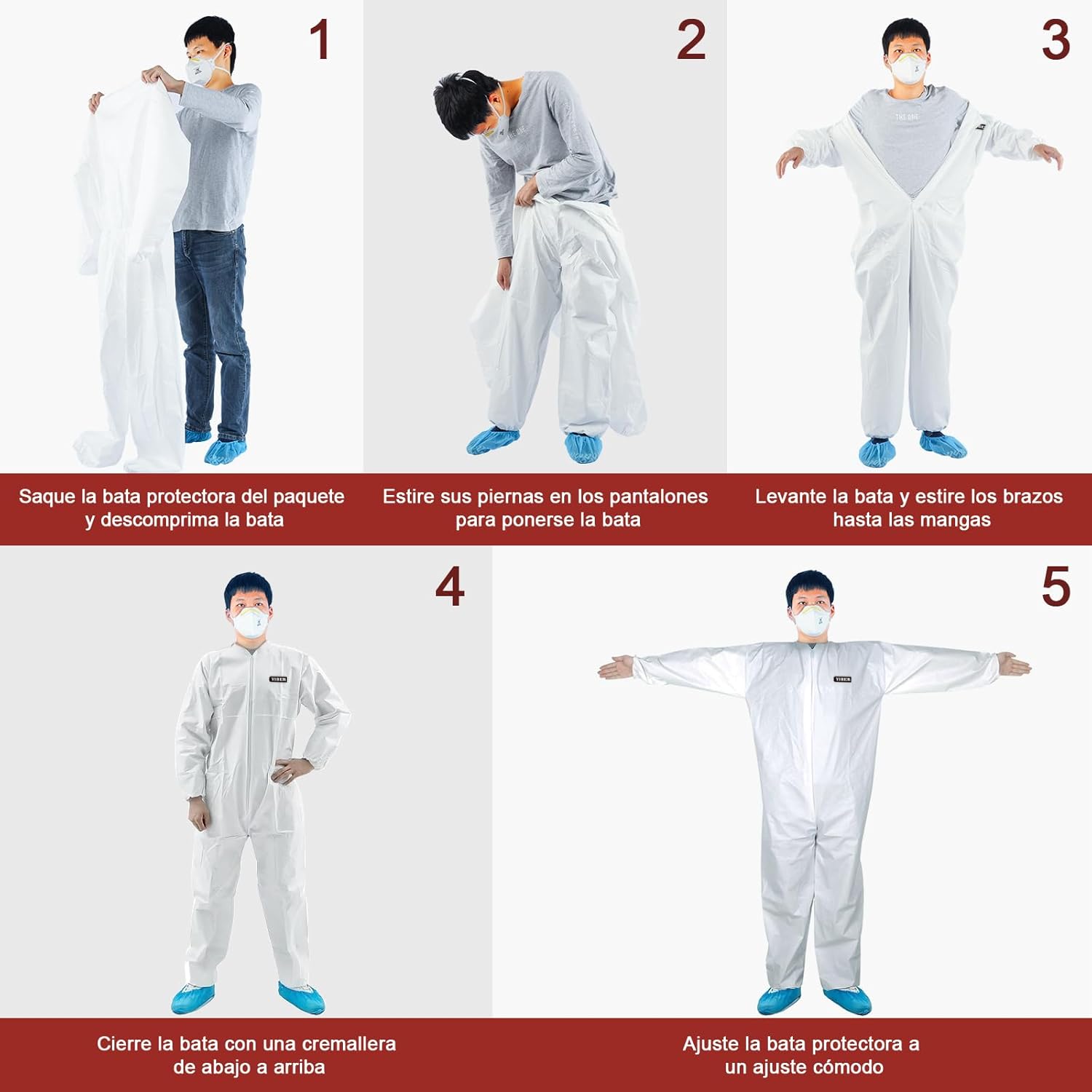 Thumbnail 6 de YIBER Mono Desechable Hazmat Traje Pintor 7 Tallas