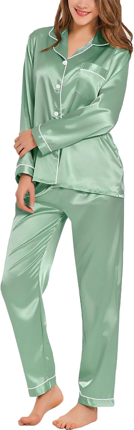 Thumbnail 6 de SWOMOG Silk Satin Pajamas Set XS-3XL 🌙