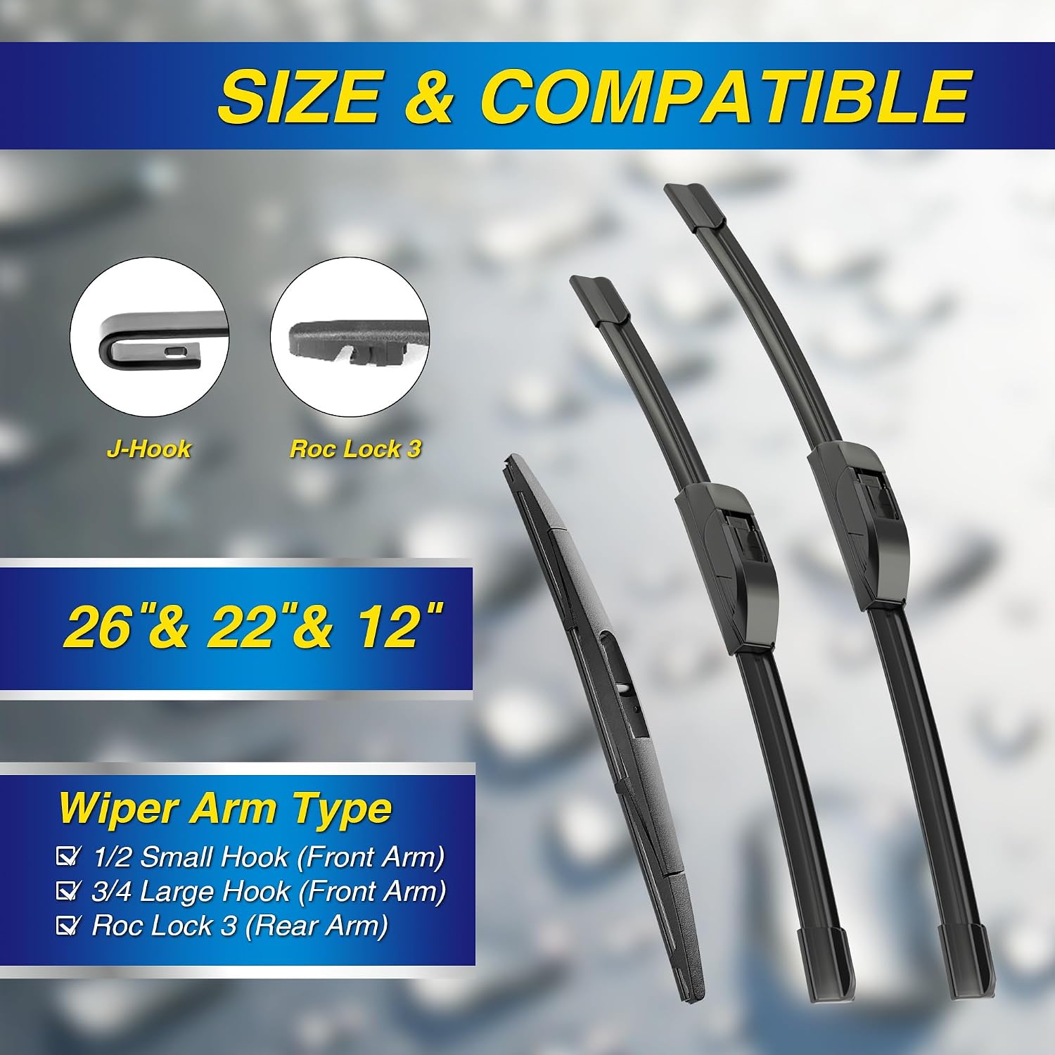 Thumbnail 1 de 5 PLUS® Silicone Wiper Blades 26/22/16 in