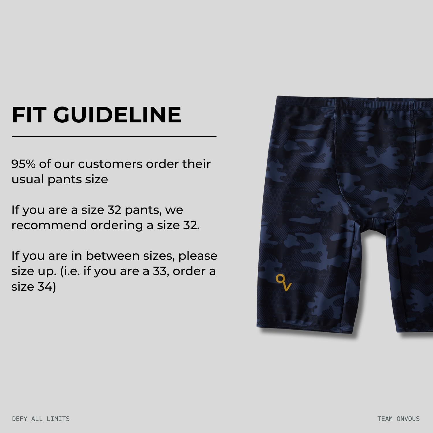 Detalle 2 de Onvous Swim Jammers for Men — Athletic Jammer Swimwear for Training and All‑Day Comfort