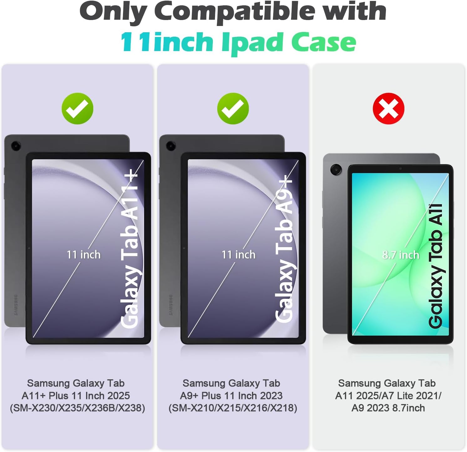 Detalle 2 de SINSO Case for Samsung Galaxy Tab A11+ Plus 11 Inch 2025 / A9+ Plus 11 Inch 2023