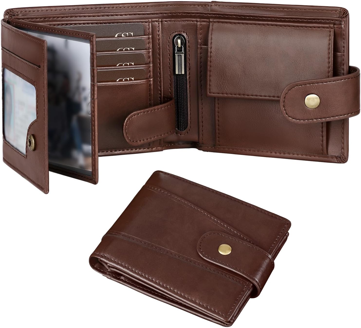 Detalle de GSG SINCE 1998 Men's Cowhide Leather Wallet with RFID Blocking