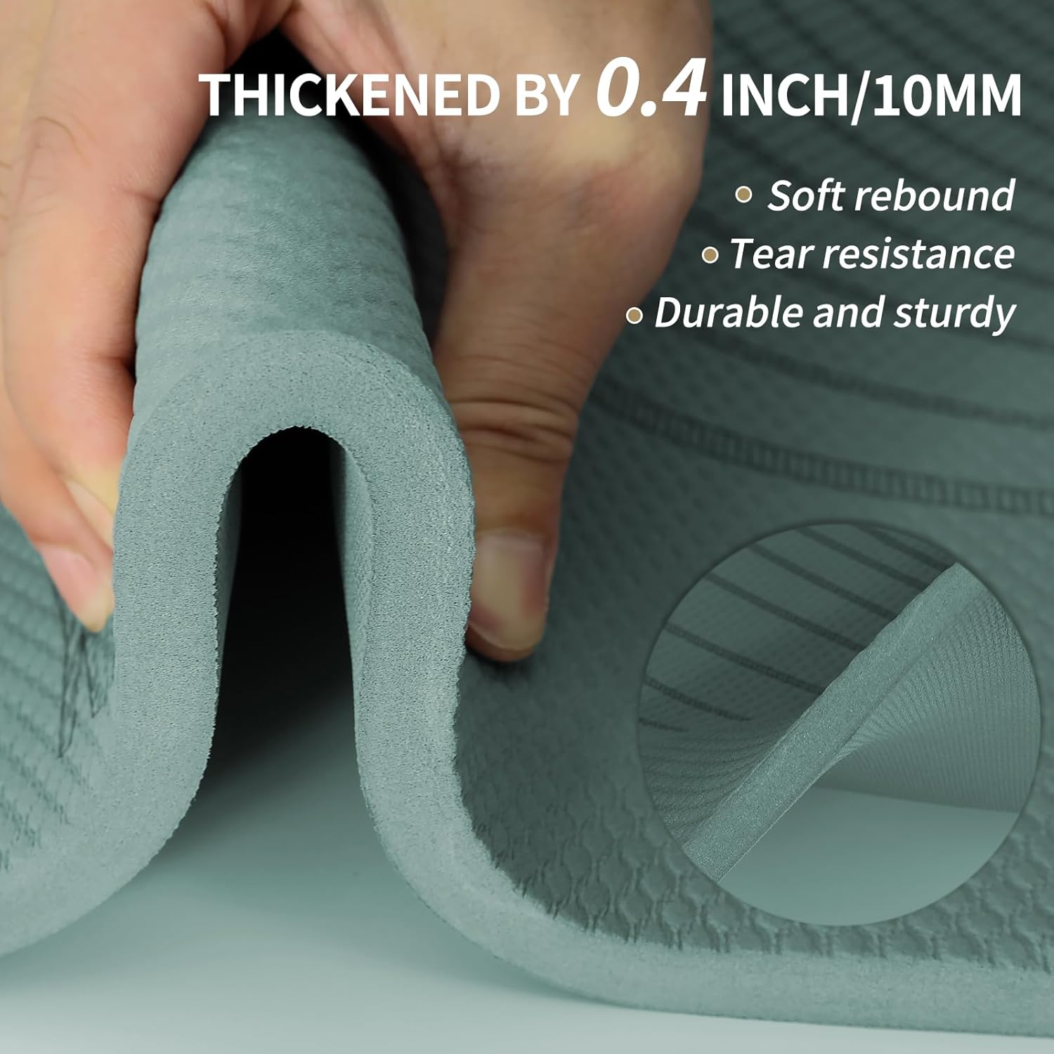 Thumbnail 3 de PAIDU Large Yoga Mat (72 x 36 x 0.4 in) Extra Wide, 10 mm Thick, Non-Slip POE Exercise Mat