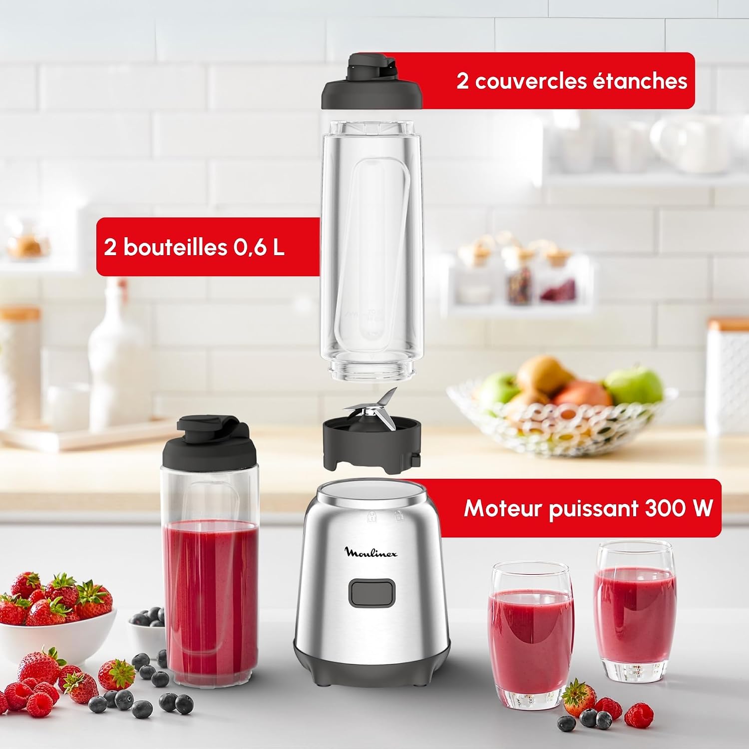 Detalle 2 de Moulinex LM15FD frullatore portatile 600 ml 🥤