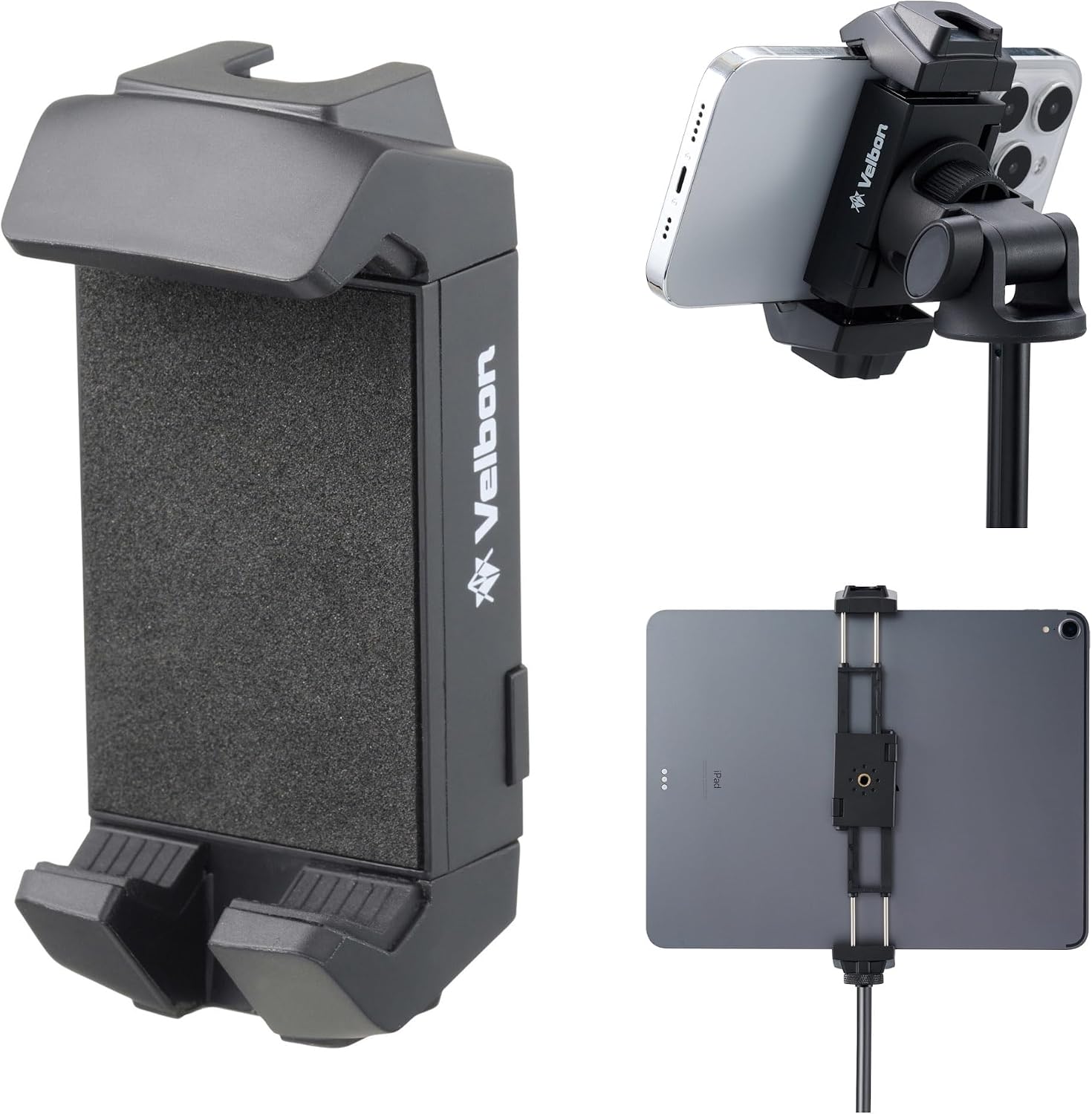 Detalle de Velbon AZ AMZTSH-1 タブレット&スマートフォンホルダー 三脚取付・アクセサリーシュー付き