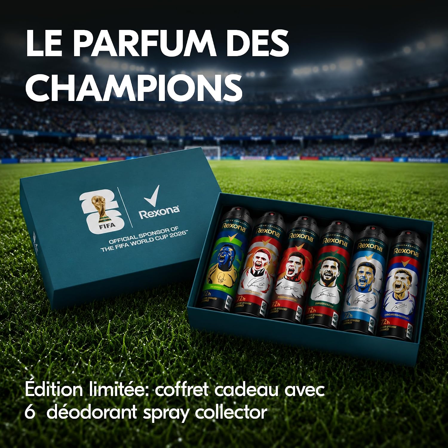 Thumbnail 6 de Rexona Coffret FIFA World Cup 2026 Superstar Collection – 6 déodorants spray homme 150 ml